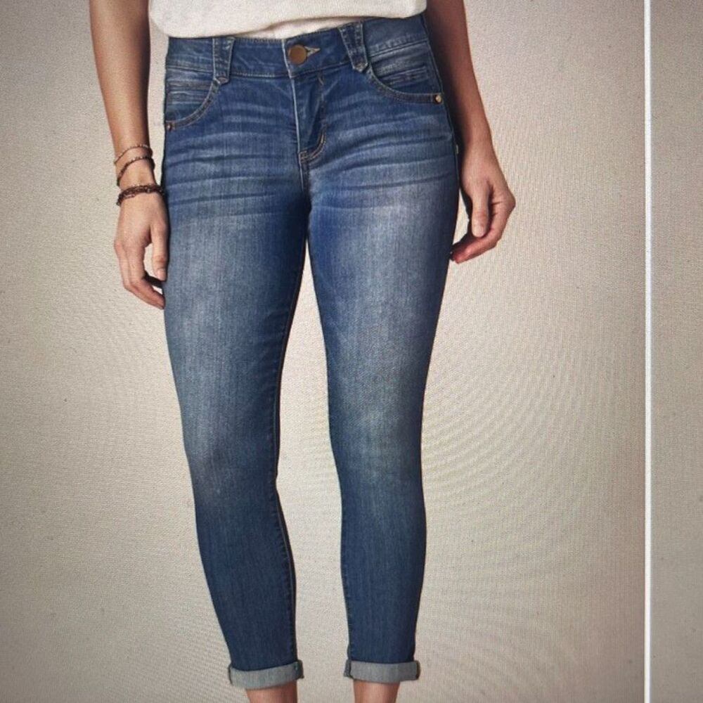 Women's Democracy "Ab"Solution Ankle Skimmer Blue Jeans Size 12